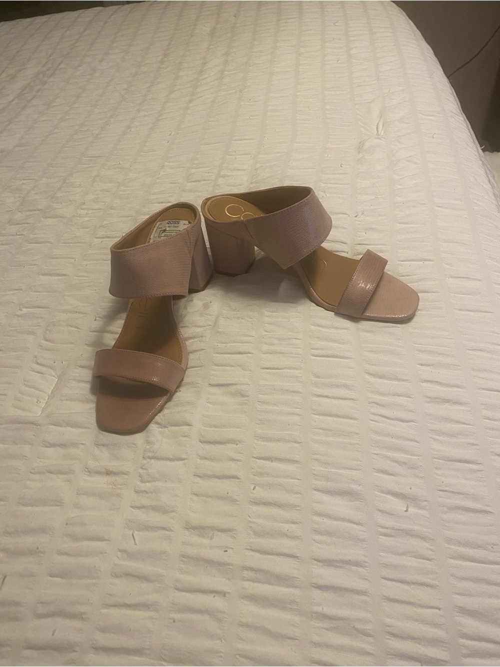 Calvin Klein Blush Double-Band Block Heel Sandals